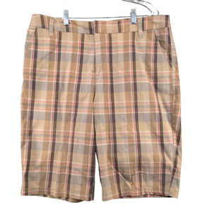 Jamaica Bay Womens Chino Shorts Multi Size 14 Slash Pockets Plaid Cotton Blend